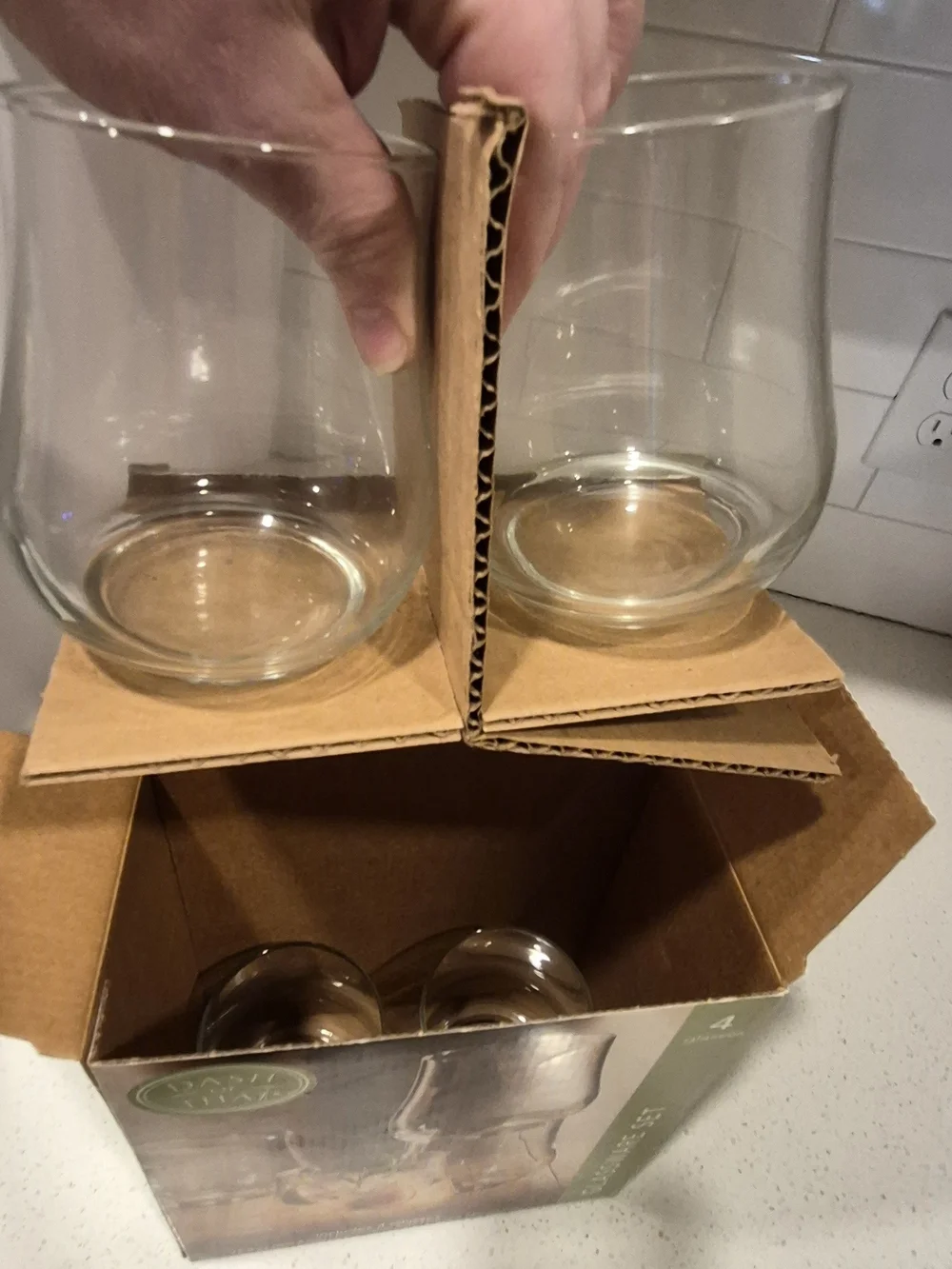 Clear Glassware Set - 4 Clear Drinking Glasses